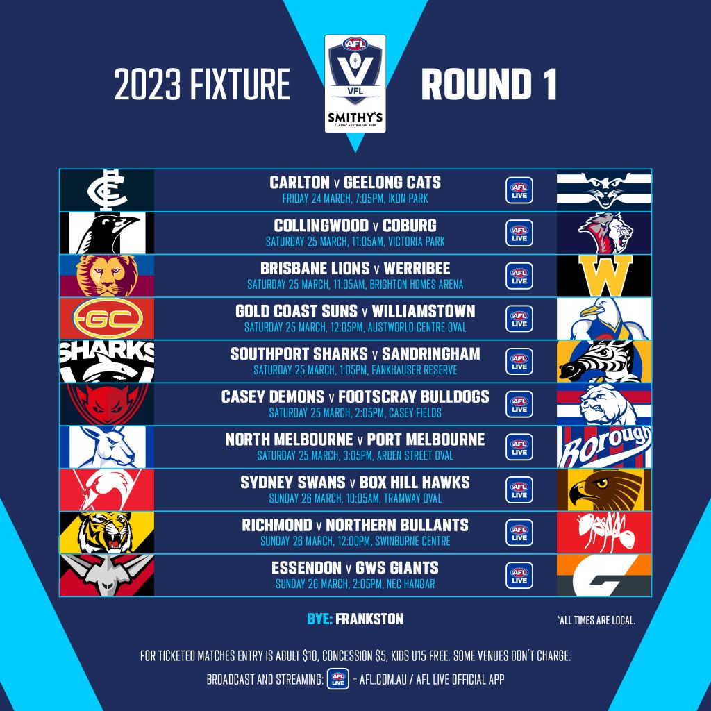 VFL & VFLW Round 1 fixtures revealed Aussie Rules Rookie Me Central